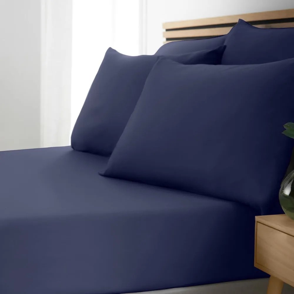 Lenzuolo elasticizzato blu scuro 150x200 cm So Soft Easy Iron - Catherine Lansfield