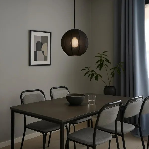 Lampada a sospensione su cavo DANA 1xE27/15W/230V Ø 25 cm, nero