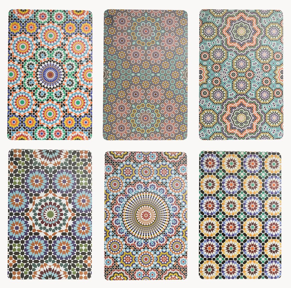 Set di 6 tovagliette americane con stampe su entrambi i lati Marrakech Doubleface