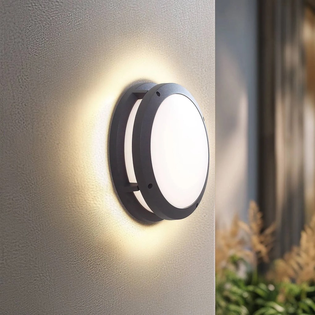Lindby Smart LED applique da esterno Liren CCT RGB Tuya WLAN Lindby, dimmerabile, Alluminio / Grigio / Zincato, Alluminio, Moderno