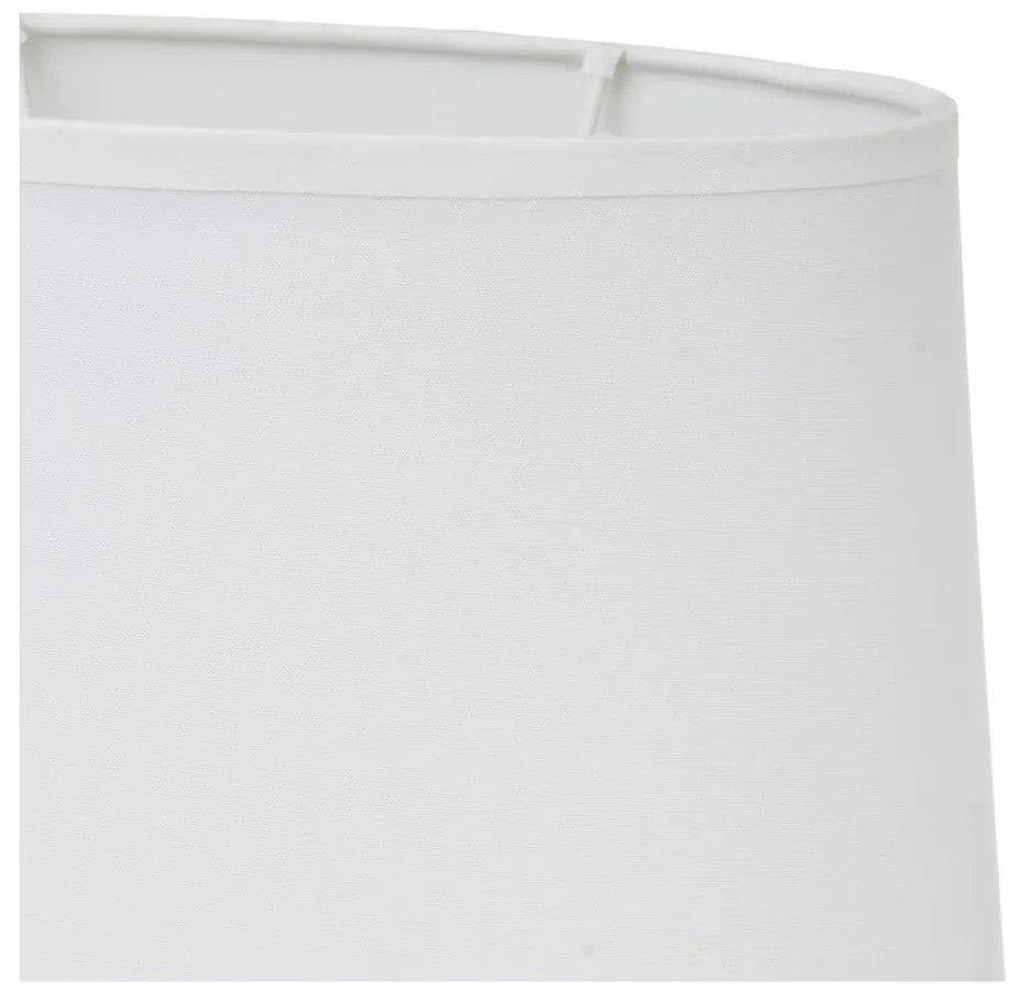 Lampada da tavolo in ceramica bianco-grigia con paralume in tessuto (altezza 30 cm) - Casa Selección