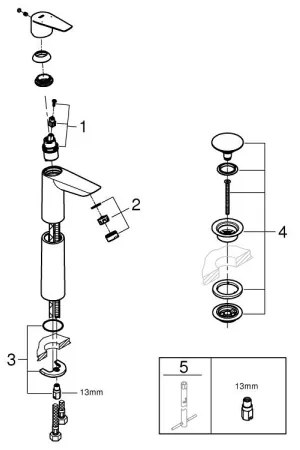 GROHE 23777001 - Miscelatore lavabo START EDGE XL, cromo lucido
