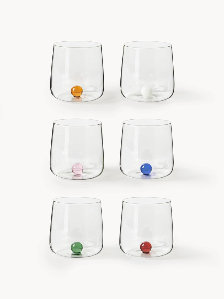 Set di 6 bicchieri in vetro soffiato borosilicato Bilia