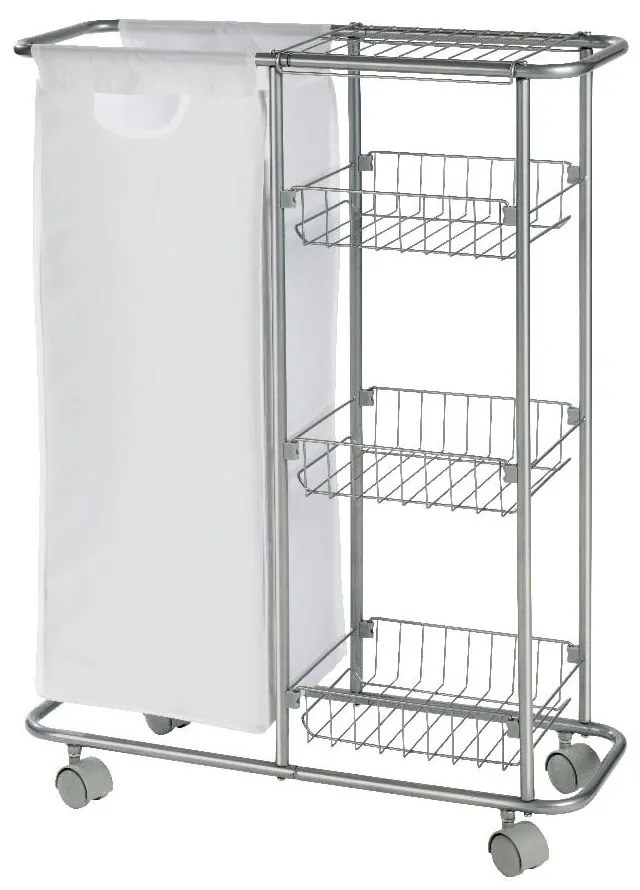 Scaffale mobile universale con cestino , 28 l Slim - Wenko