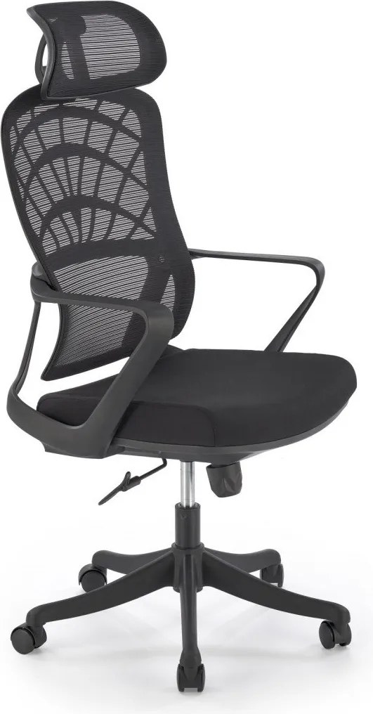 Sedia da ufficio Vesuvio in nero - H121 cm