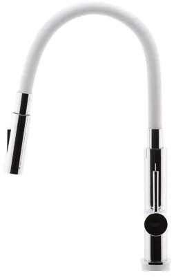 FERRO - Rubinetto per lavello con braccio flessible cromo lucido/bianco