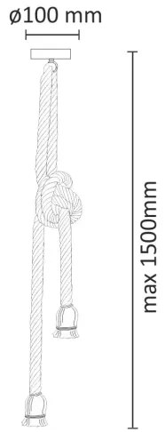 Lampadario LED a sospensione con filo ROPE 2xE27/10W/230V