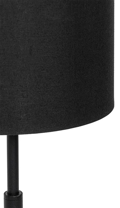 Lampada da tavolo moderna con paralume in tessuto nero e oro - VT 1