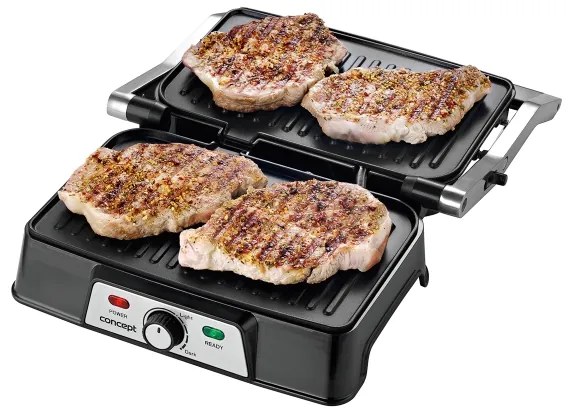 Concept ge2005 - Griglia a contatto 1500W/230V acciaio inossidabile/nero