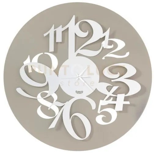 Orologio da parete di design focus sabbia e bianco
