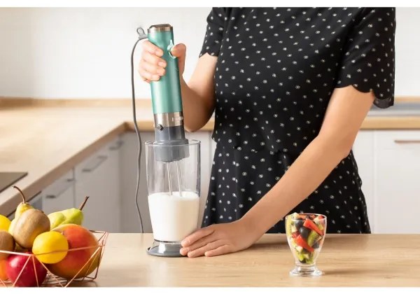 Sencor - Frullatore a immersione 4in1 1200W/230V inox/turchese