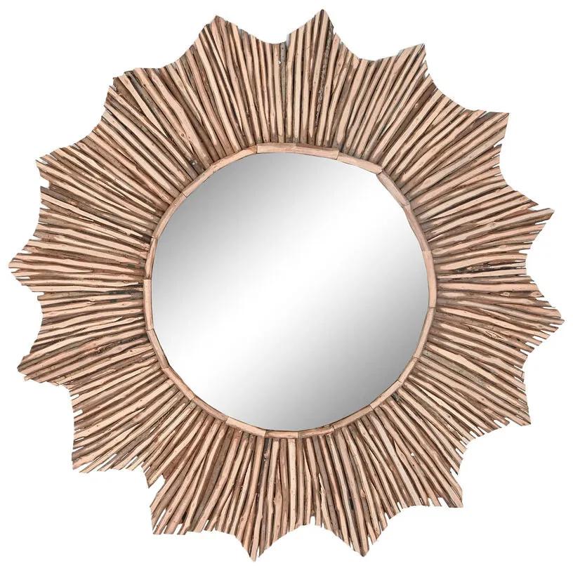 Specchio da parete Home ESPRIT Naturale Specchio Tronchi Tropicale 120 x 8 x 120 cm