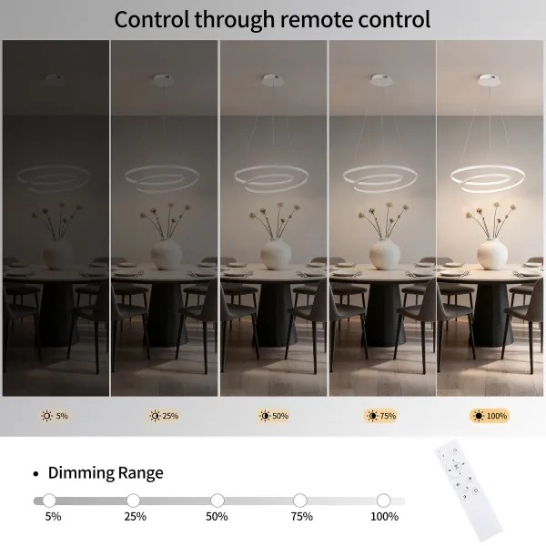 Brilagi-LED Lampadario dimmerabile su cavo TWISTER LED/48W/230V Ø 50 cm bianco + telecomando