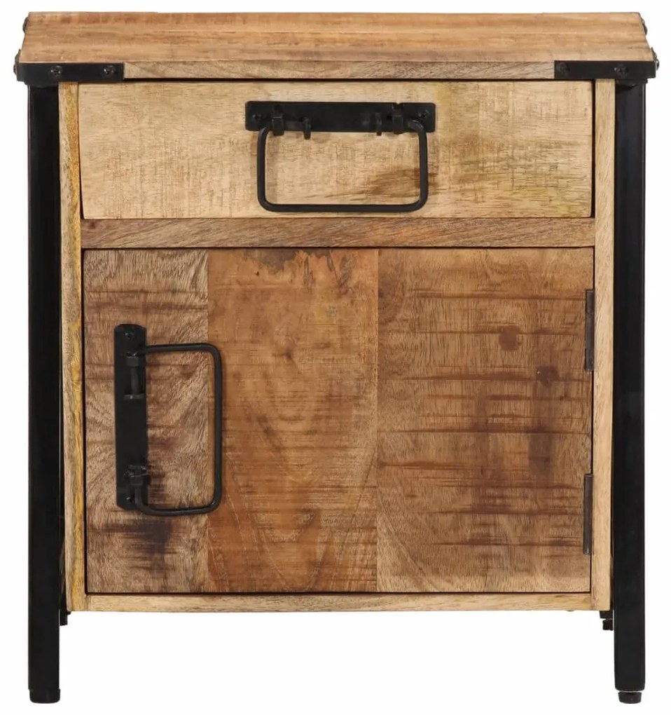 Comodino 40x30x42 cm in legno massello di mango