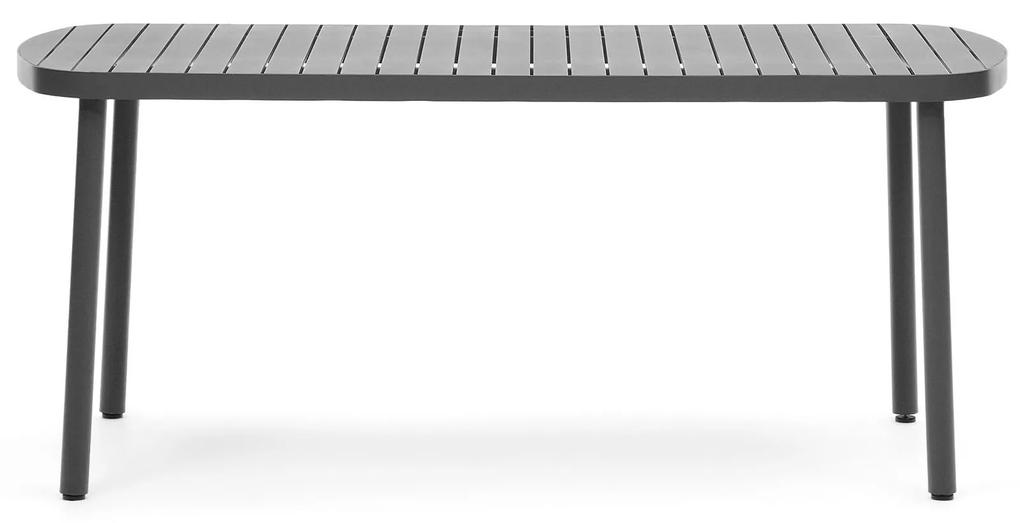 Kave Home - Tavolo da esterno Joncols in alluminio verniciato grigio 180 x 90 cm