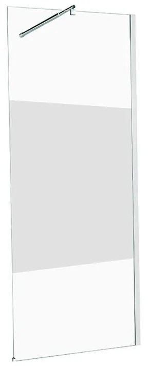 Box doccia walk-in L 80 x H 200 cm, vetro 6 mm serigrafato cromo