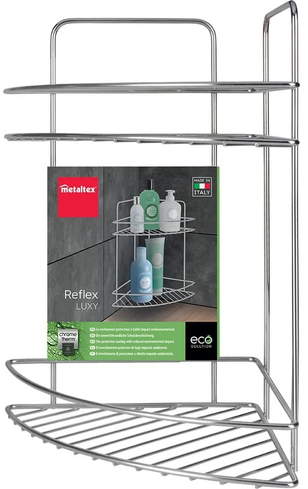 Mensola da bagno color argento lucido in acciaio Luxy – Metaltex