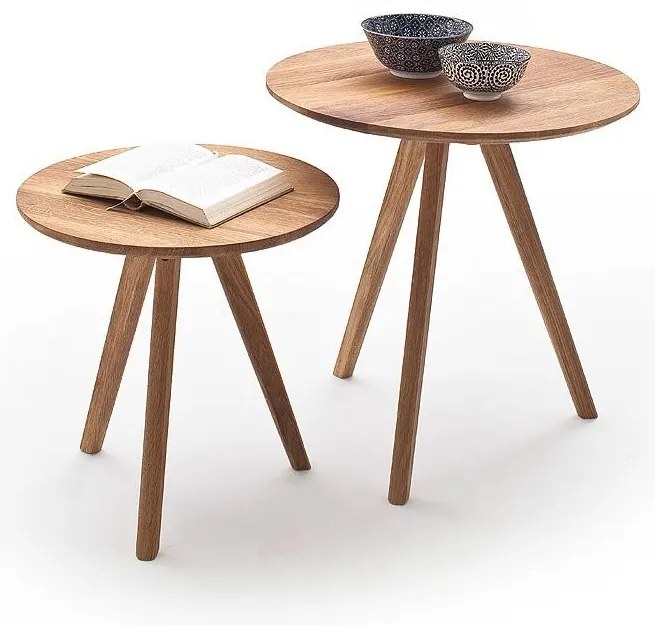 Set di 2 tavolini da salotto VEYLOR in rovere