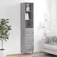 Credenza Grigio Sonoma 34,5x34x180 cm in Legno Multistratocod mxl 101772