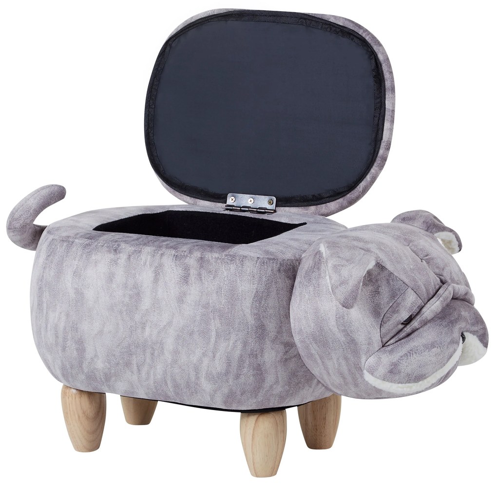 Pouf animaletto velluto grigio PUG Beliani