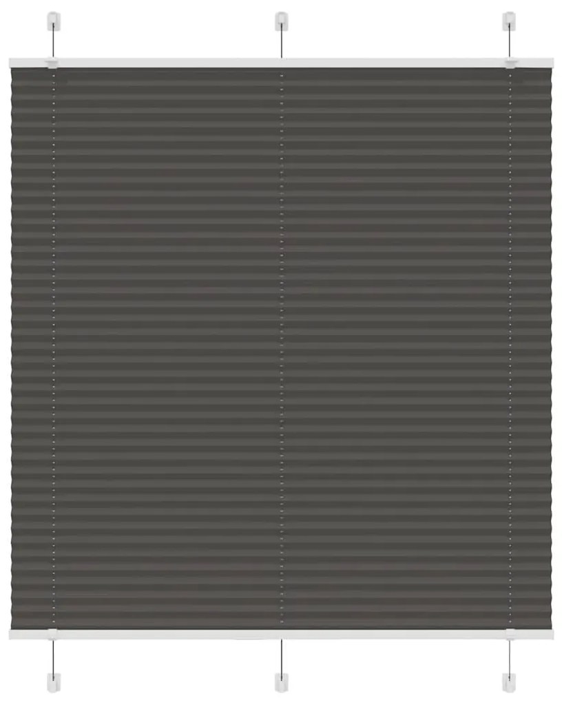 Tenda Plissettata Nera 120x150 Cm Larghezza Tessuto 119,4 Cm /
