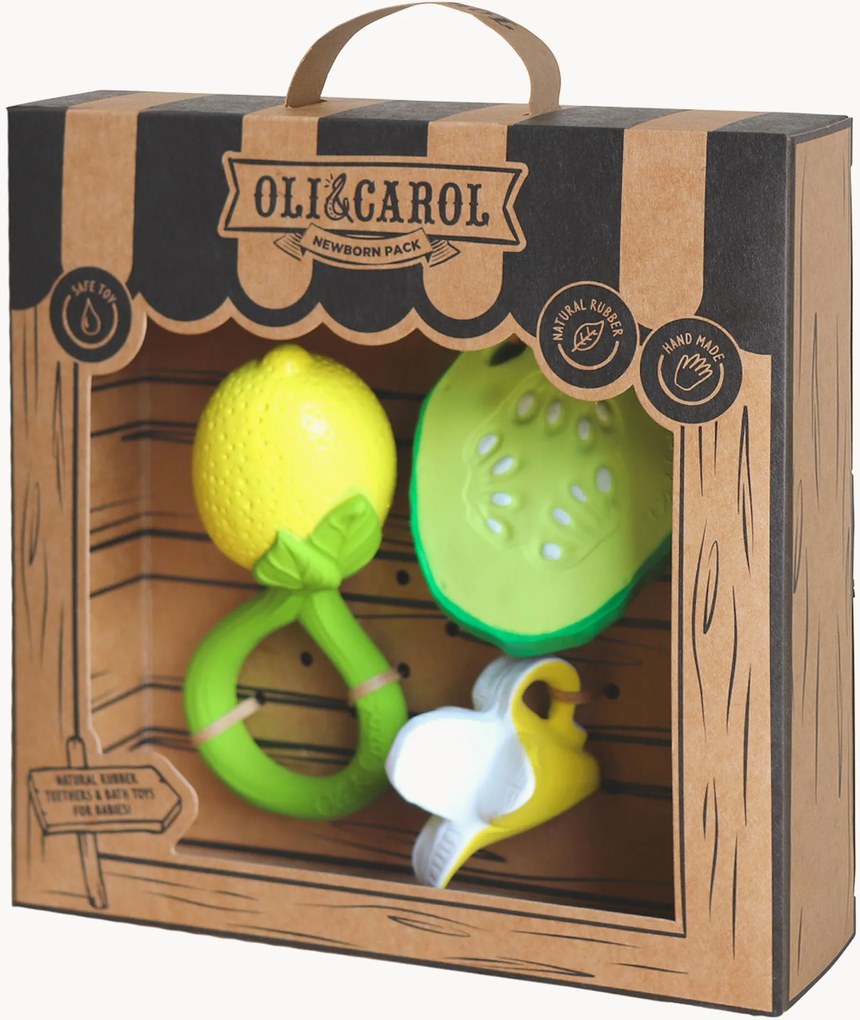 Set 3 massaggiagengive per neonati fatti a mano con sonaglio Newborn