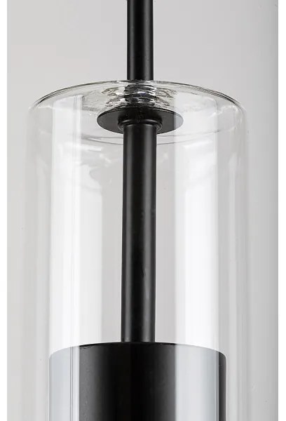 Rabalux 72047 - Lampadario a sospensione con filo KALEVI 1xGU10/50W/230V limpido/nero