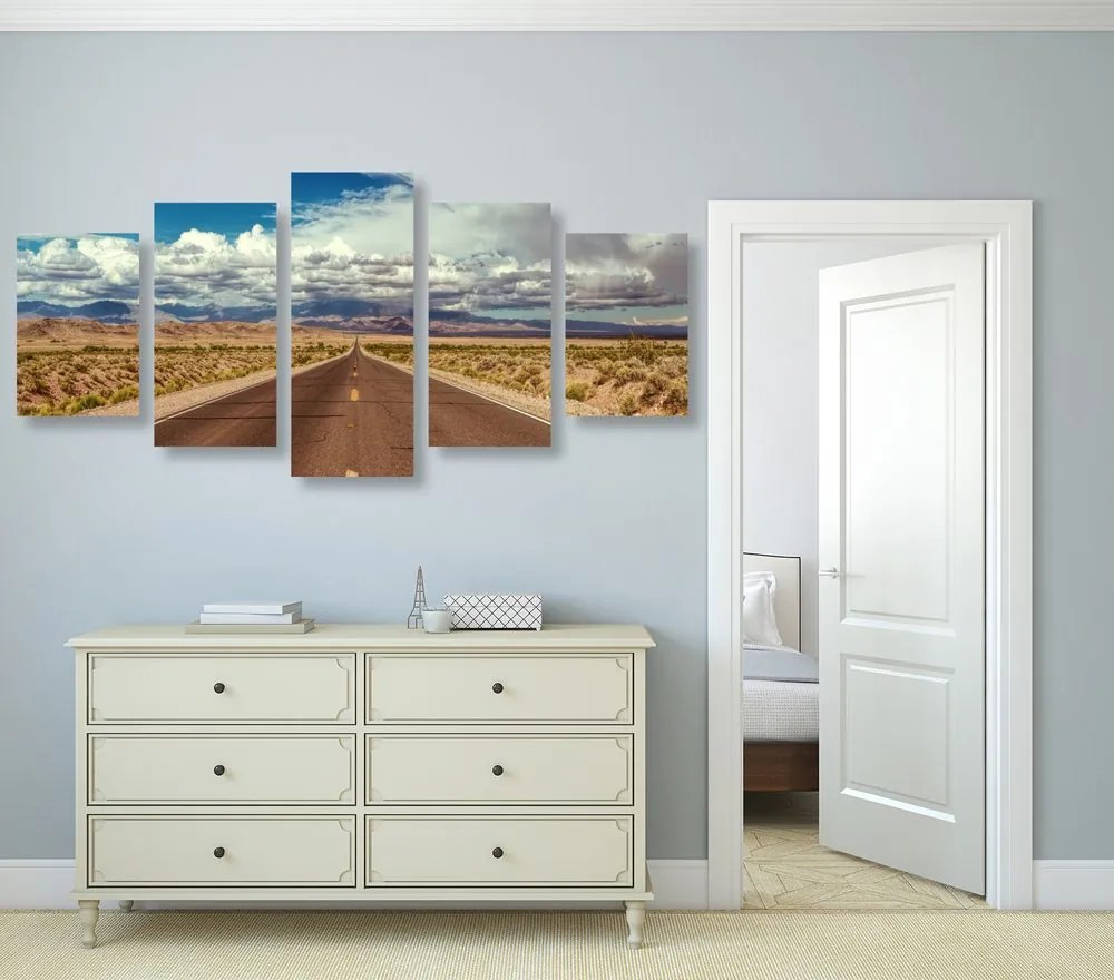 Quadri 5 pezzi – Strada nel deserto