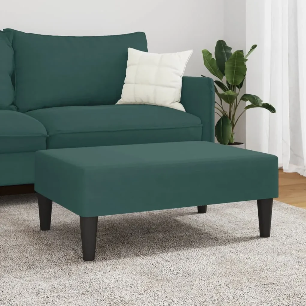 Poggiapiedi verde scuro 77x55x31 cm in velluto