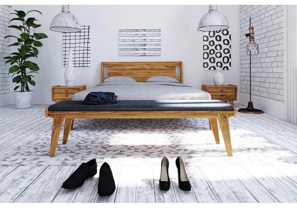 Panchina in rovere con seduta blu Retro - The Beds