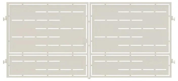 Cancello con serratura elettrica Privacy in ferro, apertura centrale, L 408.5 x H 180 cm, di colore bianco