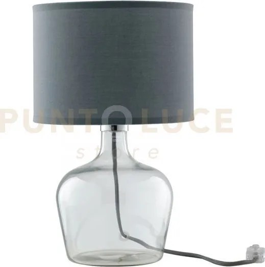 Lume hendrix grigio 1 luce attacco e27 23x37cm in vetro con cavo in...