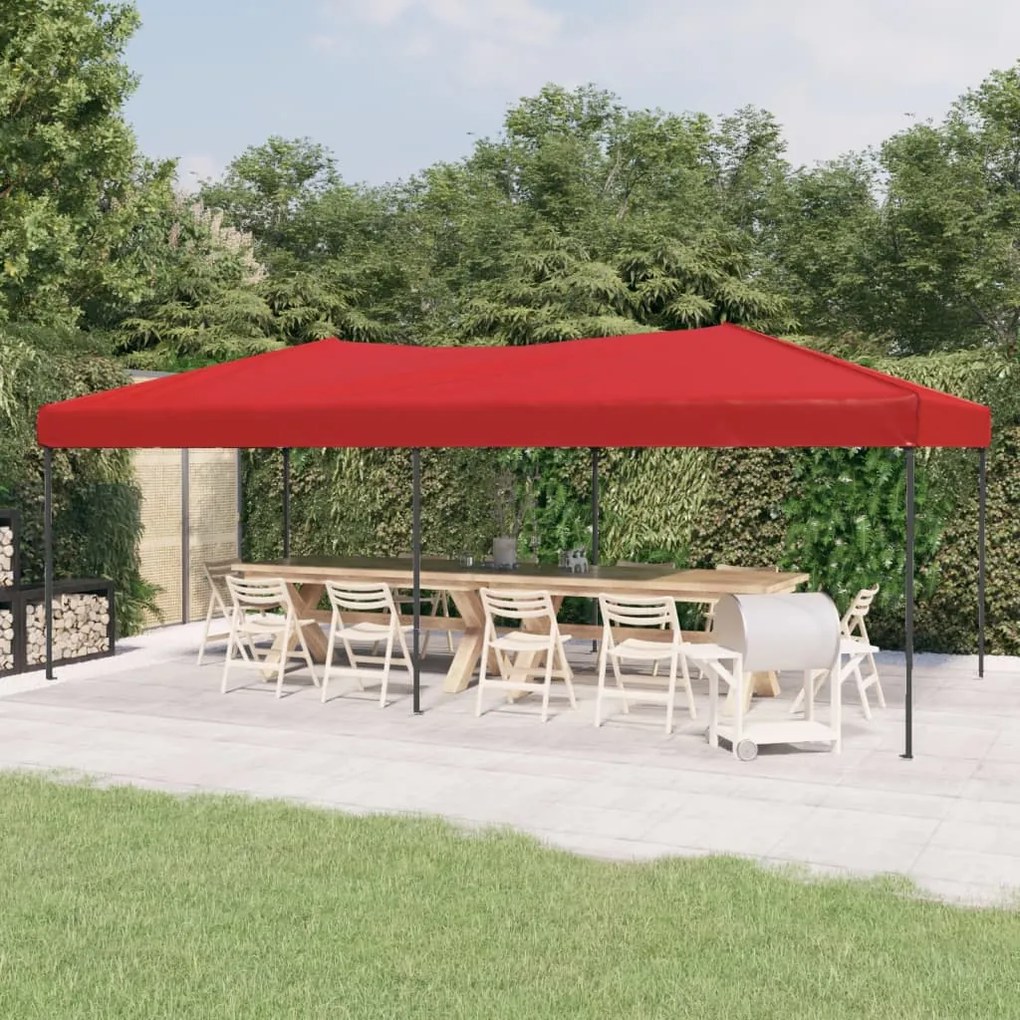 Tenda Per Feste Pieghevole Rosso 3x6 M /