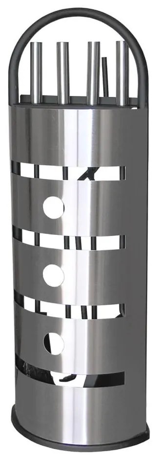 Strumenti per il caminetto 5 pz cromo lucido