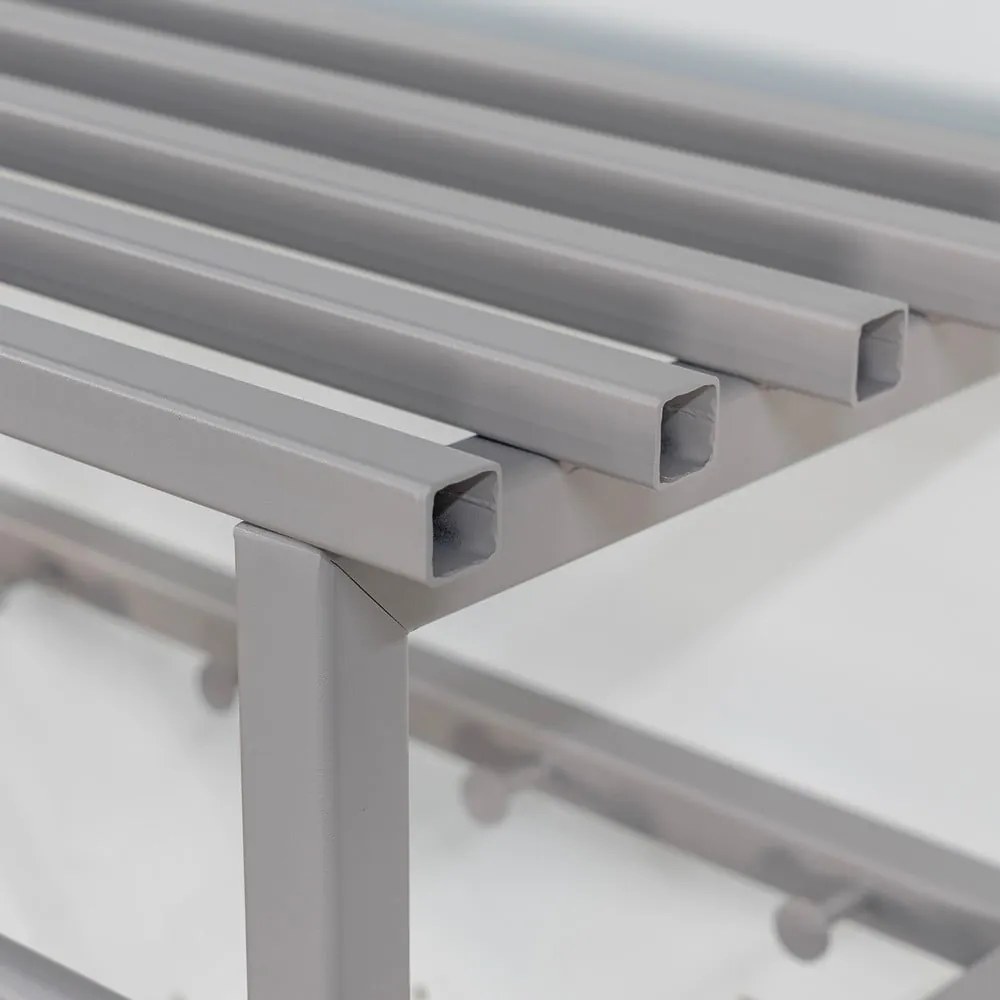 Attaccapanni da parete grigio tortora in metallo con scaffale 76 cm Rizzoli – Spinder Design