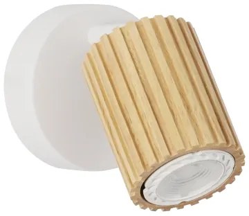 Brilagi - Faretto da parete MODERN WOOD 1xGU10/8W/230V legno/bianco
