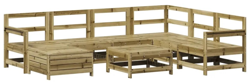 Set divani da giardino 8 pz in legno impregnato di pino