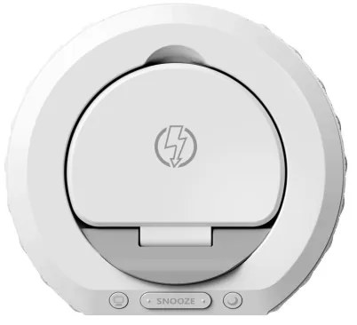 Immax 08983L - Sveglia con display LCD e ricarica wireless Qi 27W/9V bianco