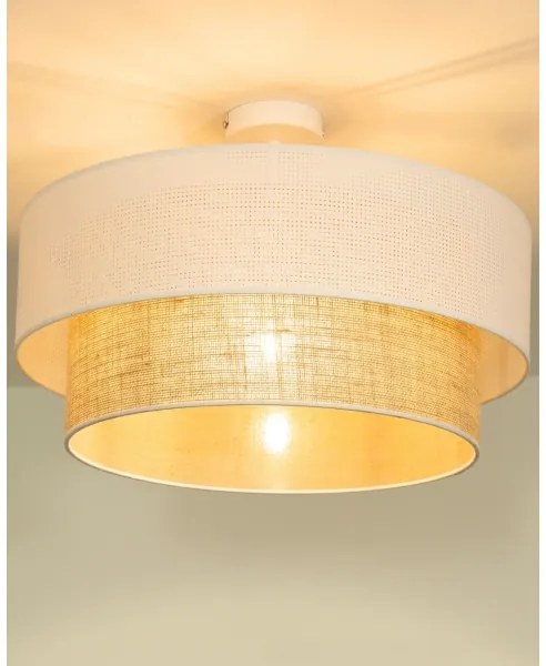 Plafoniera BORHO 1xE27/60W/230V bianco/iuta