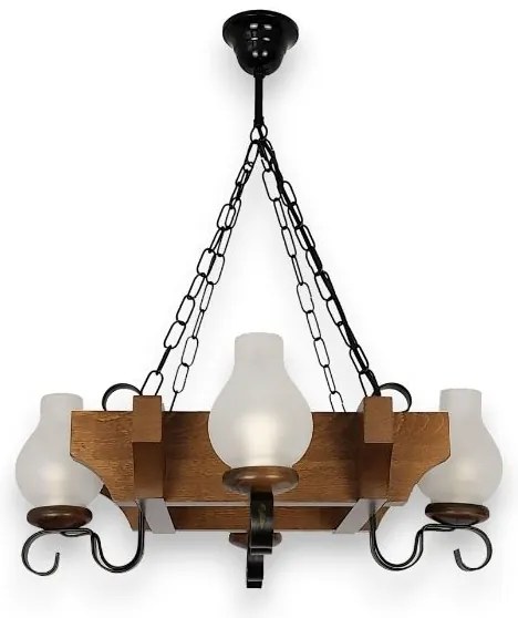 Brilagi - Lampadario a sospensione con catena QUEEN 4xE14/40W/230V faggio/noce