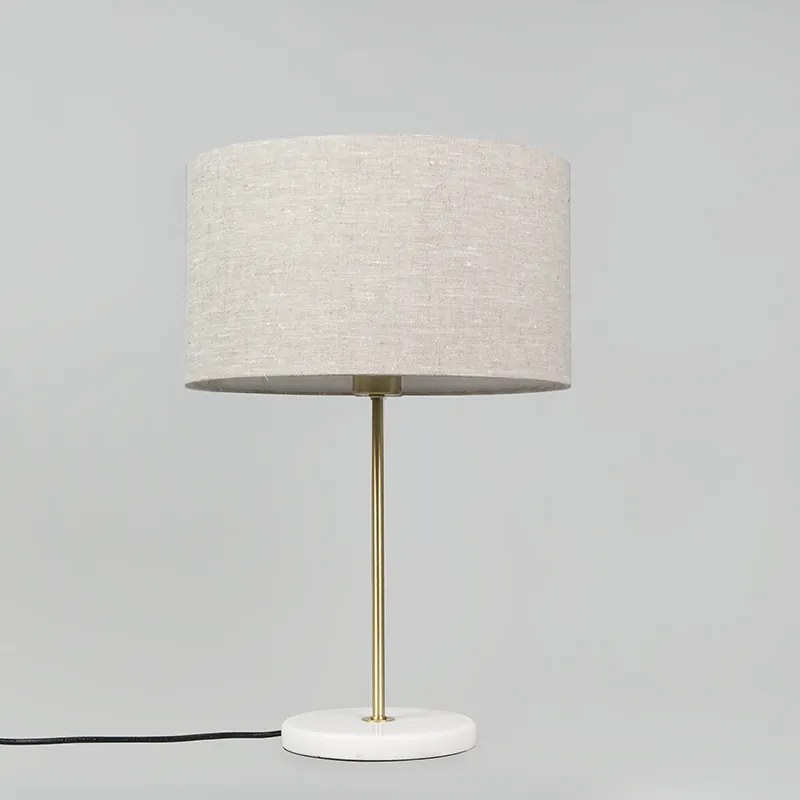 Lampada da tavolo in ottone con paralume grigio 35 cm - Kaso