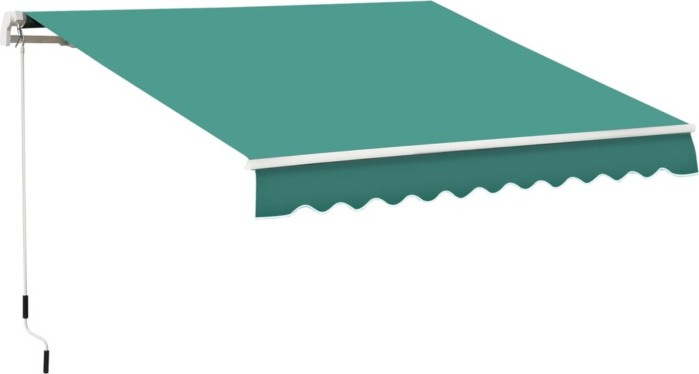 Tenda da Sole Avvolgibile a Parete 4x2.5m in Poliestere Verde Scuro...