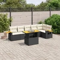 Set Divani da Giardino con Cuscini 7pz Nero Polyrattan 3273527