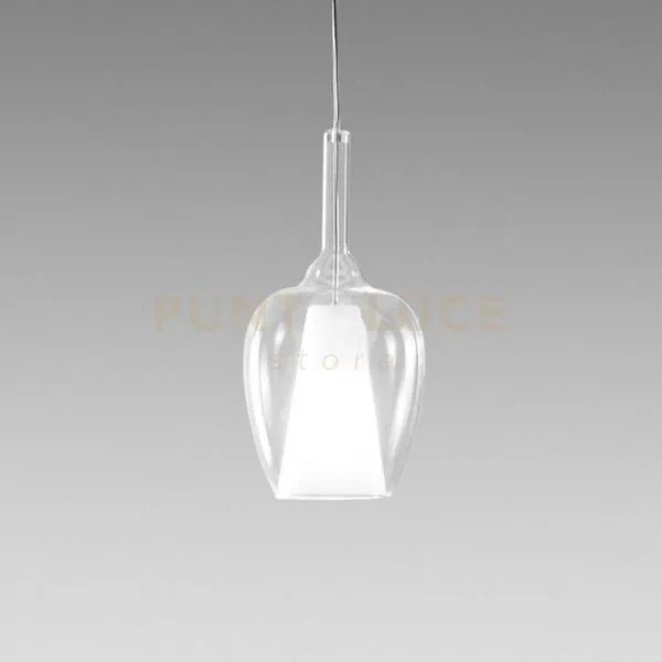 Ofelia s/10 - vetro  trasparente e portalampada bianco 1 luce attac...