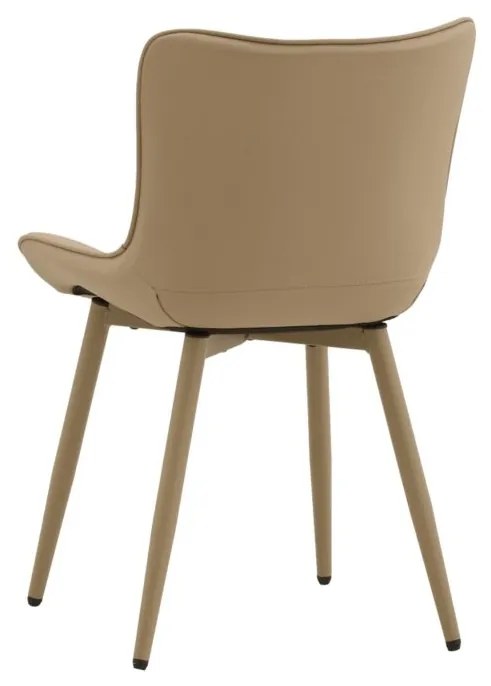 Set di sedie KUDI CHIN in similpelle beige e gambe in metallo beige