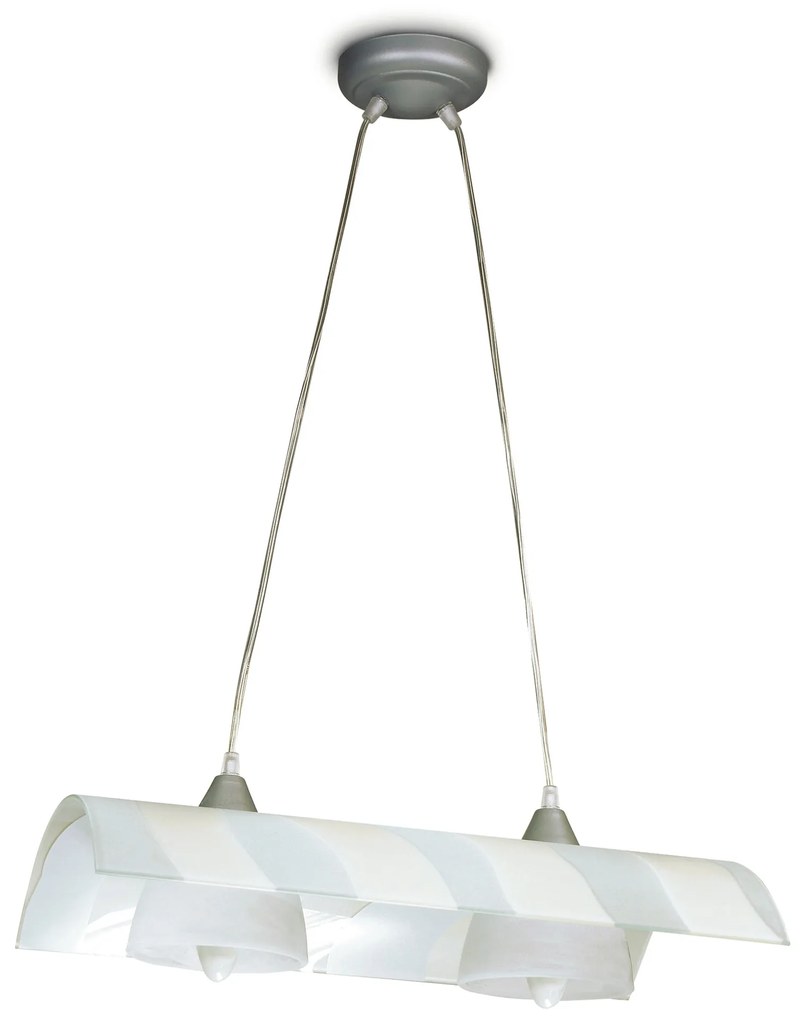 Lampadario Sospensione Zebrata Henging Colore Bianco 60W Mis 50 x 33 x 120 cm