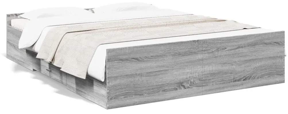 Giroletto Cassetti Grigio Sonoma 150x200 Cm Legno Multistrato /