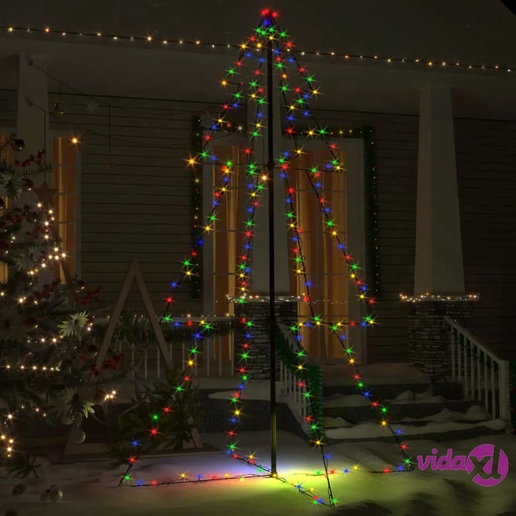 vidaXL Albero di Natale a Cono 240 LED per Interni Esterni 118x180 cm