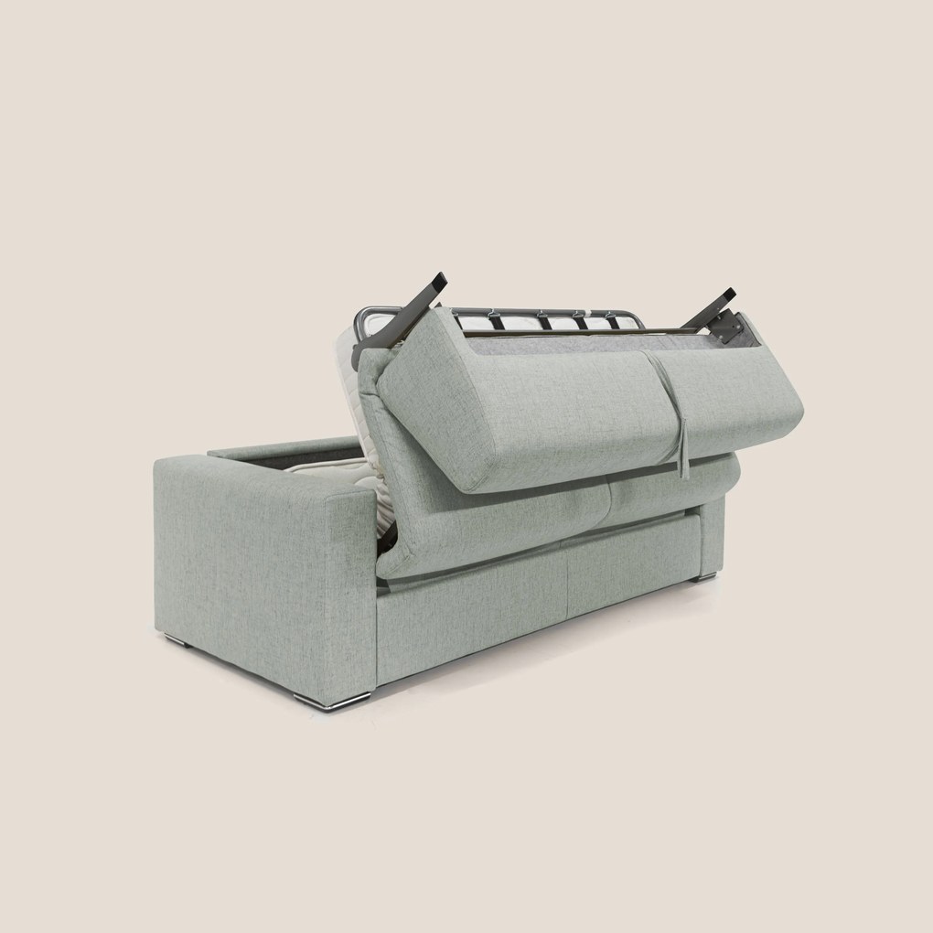 Nixon Divano letto matrimoniale con materasso 20 cm in tessuto impermeabile T03 grigio chiaro