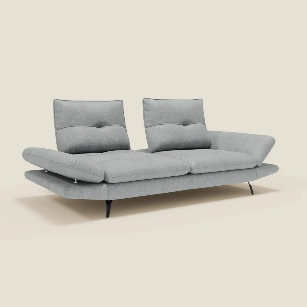 Ardex Divano 3 posti con schienali traslanti e braccioli regolabili in morbido tessuto impermeabile T06 ghiaccio